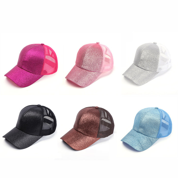 Wholesale Cotton Sequined Mesh Cap Ponytail Cap Ball Cap JDC-FH-ZhanH002