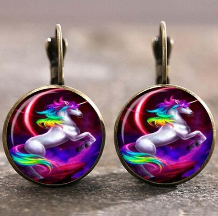 Wholesale Time Stone Pendant Moon Angel Earrings DIY Alloy Earrings Earrings Buckle