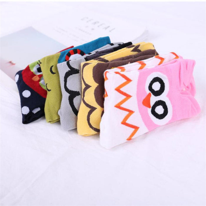 Wholesale Japanese Style Women's Socks Cartoon Owl Cute Animal JDC-SK-CG018