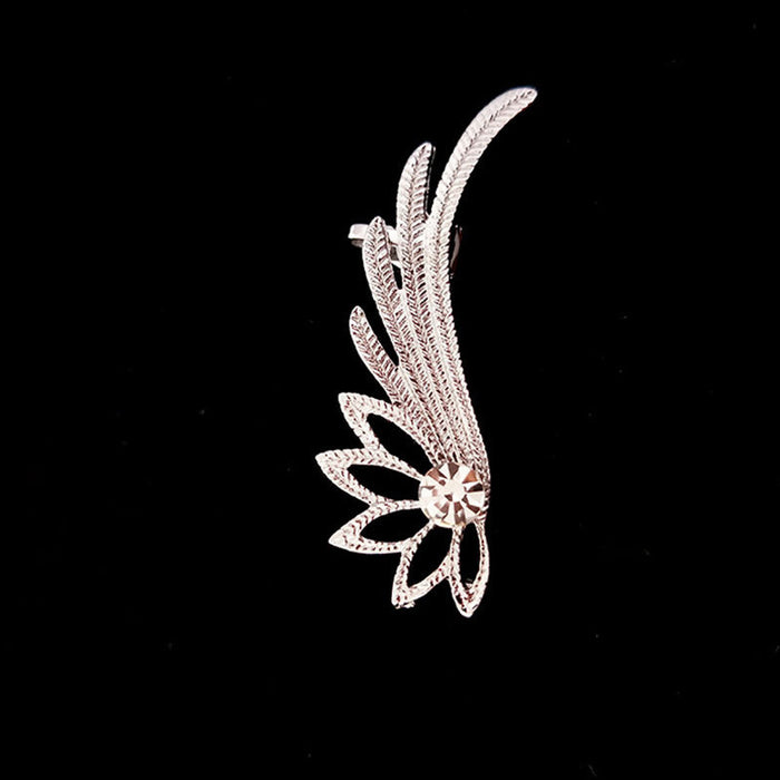 Wholesale Earrings with fashionable and personalized hollow angel wings, ear clips, and hanging earrings for women