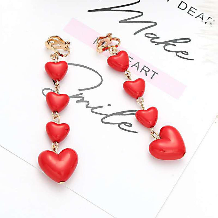 Wholesale Earrings Plastic Size Tassel Heart Heart JDC-ES-YinW004