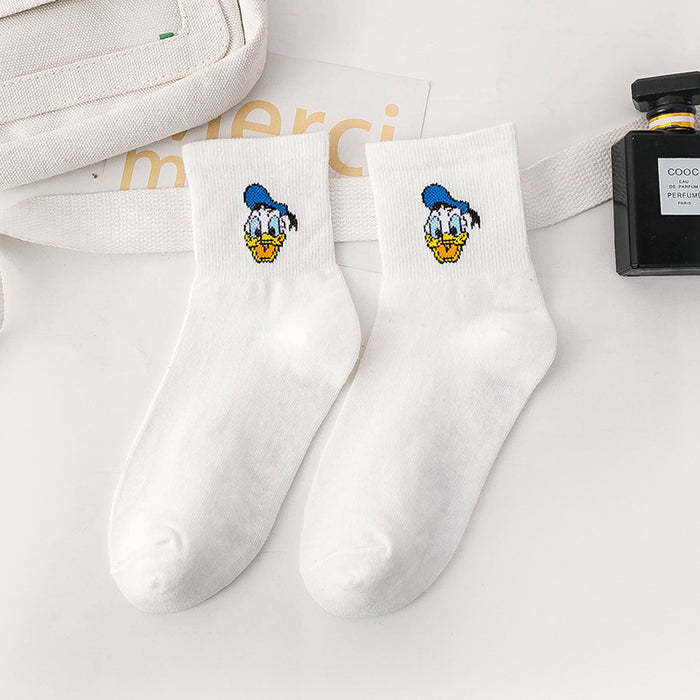 Wholesale Cartoon Cotton Mid-tube Boat Socks JDC-SK-Lanh009