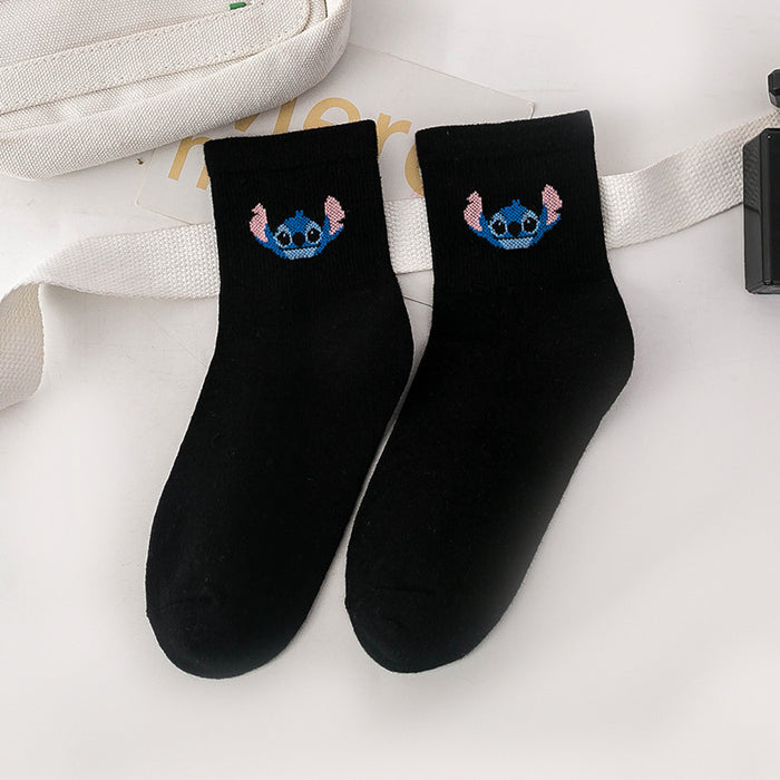 Wholesale Cartoon Cotton Mid-tube Boat Socks JDC-SK-Lanh009