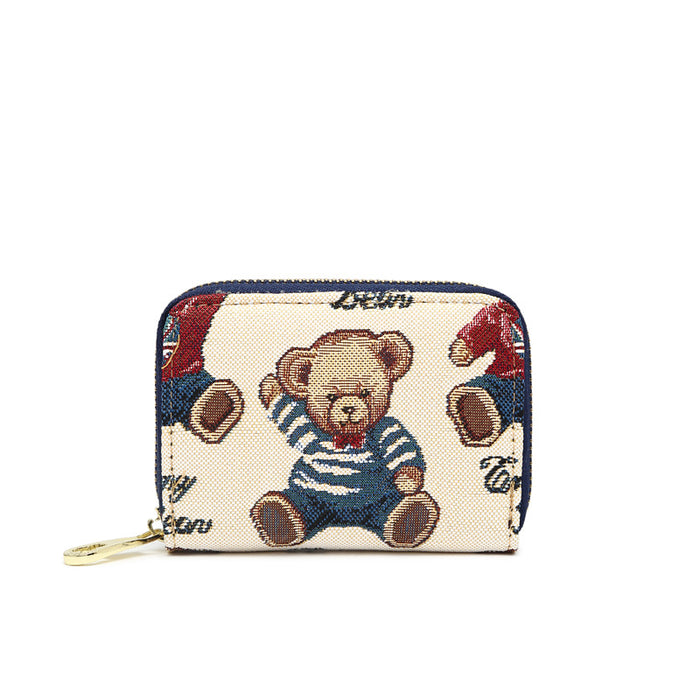 Wholesale Multi Slot Ultra-thin and Large Capacity Woven Teddy Bear Wallet JDC-WT-Aida003