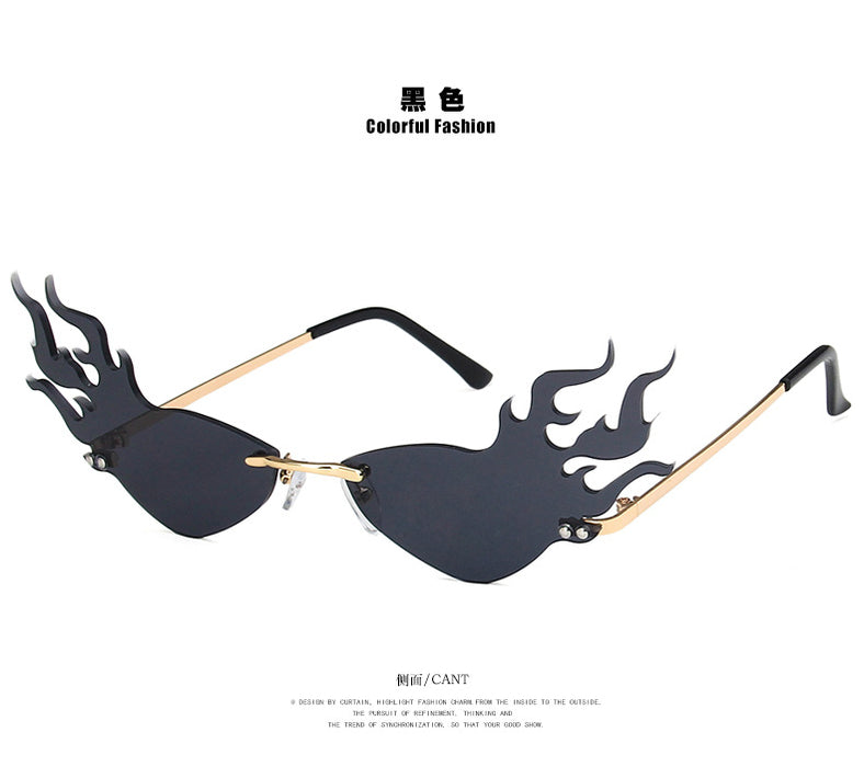 Wholesale Sunglasses Resin Frameless Flame Irregular JDC-SG-PLS105