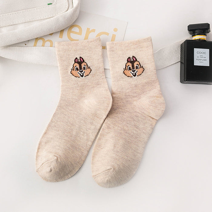 Wholesale Cartoon Cotton Mid-tube Boat Socks JDC-SK-Lanh009