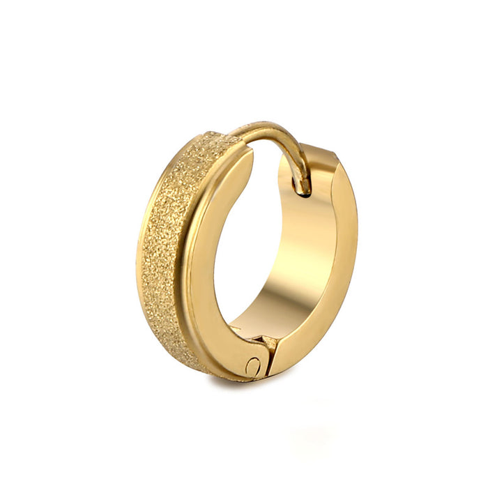 Wholesale Fashionable Step Ear Buckle Personalized New Exaggerated Fashion Titanium Steel Ear Ring Hand Polished