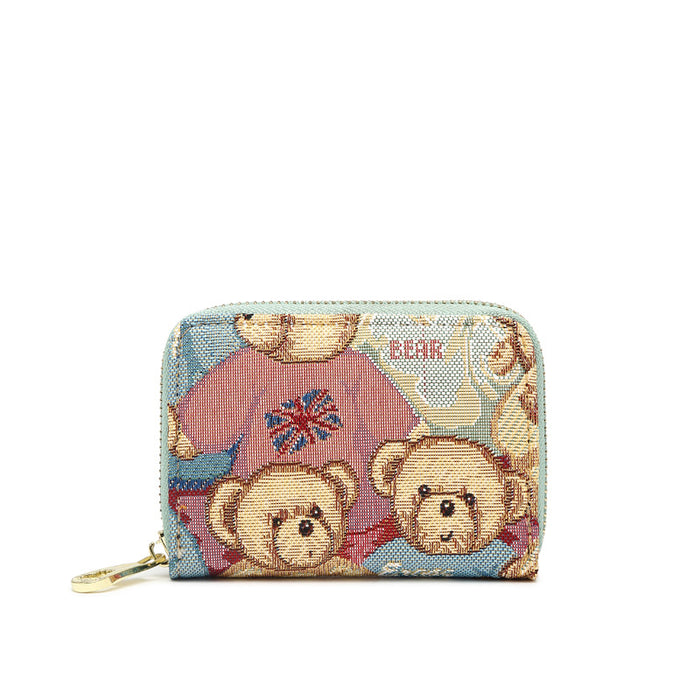 Wholesale Multi Slot Ultra-thin and Large Capacity Woven Teddy Bear Wallet JDC-WT-Aida003