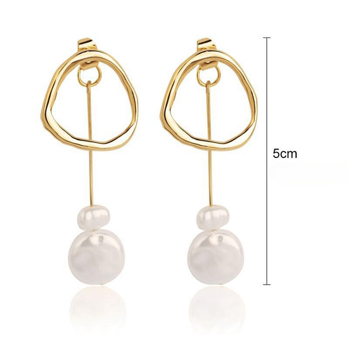 Wholesale Irregular Long Pearl Earrings JDC-ES-ManY052