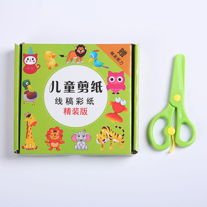 Wholesale Children's 96 handmade paper-cut origami  DIY  materials send scissors