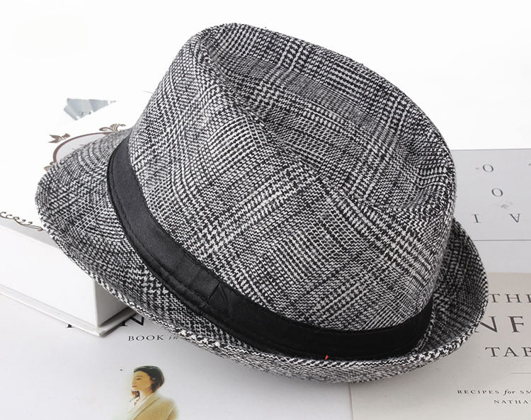 Wholesale Men's Hats Flannel Plaid Fabric Small Hats JDC-FH-DG021