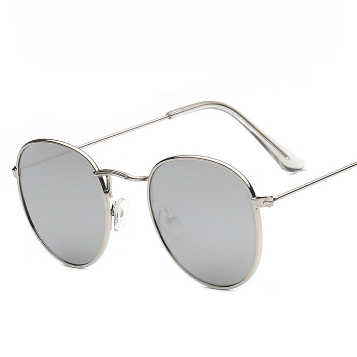 Wholesale Round Frame Colorful Reflective PC Sunglasses JDC-SG-MaN015