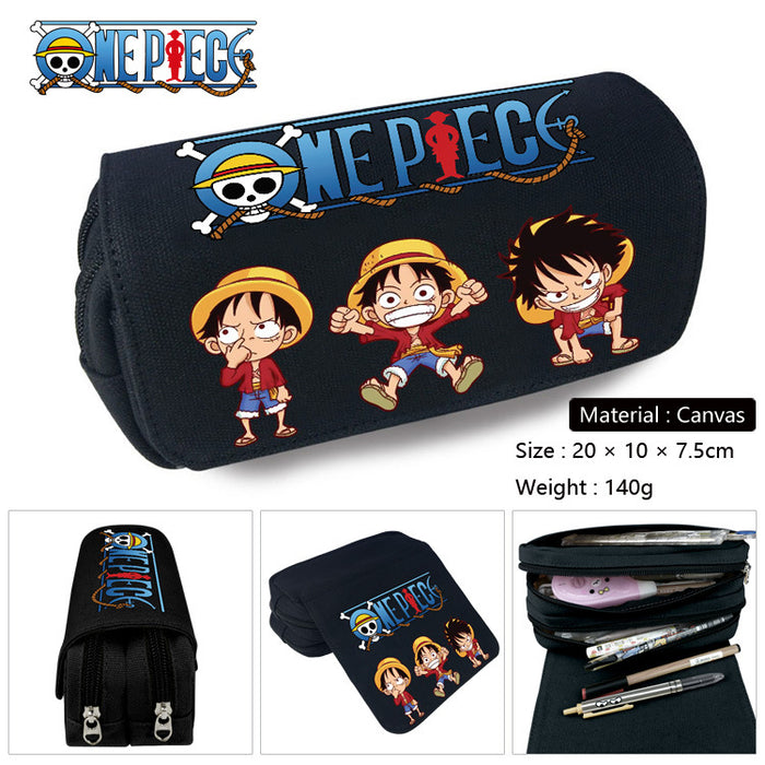 Wholesale Anime Canvas Pencil Case Multifunctional School Stationery Pouch For Students