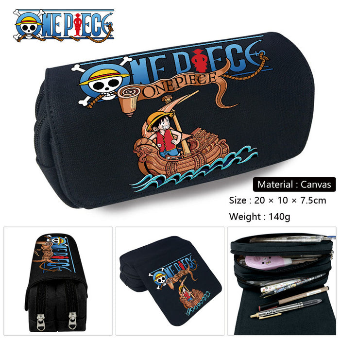Wholesale Anime Canvas Pencil Case Multifunctional School Stationery Pouch For Students