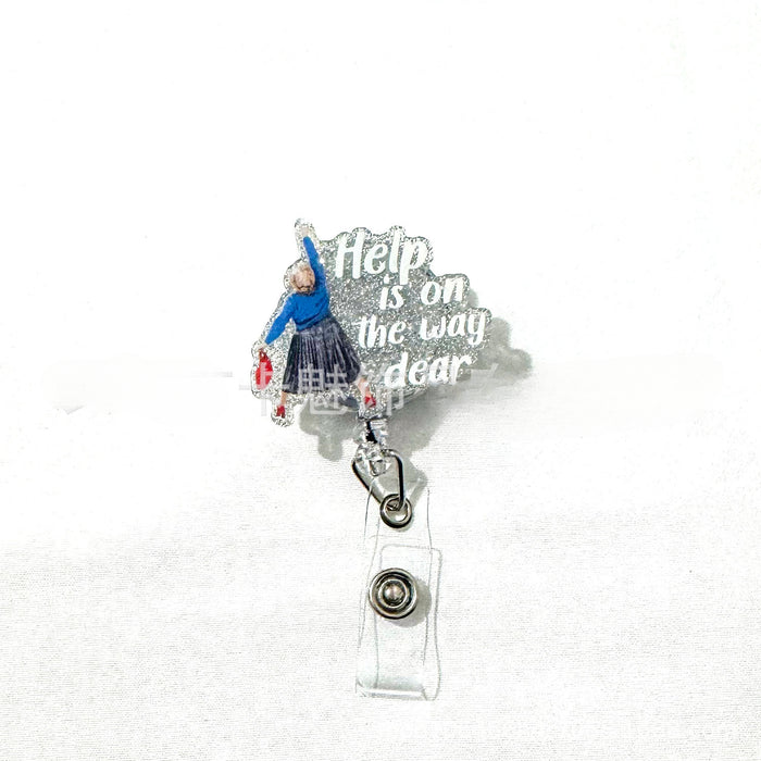 Wholesale Acrylic Easy-pull Buckle Rotatable Telescopic Badge Reel JDC-KC-KaMei008