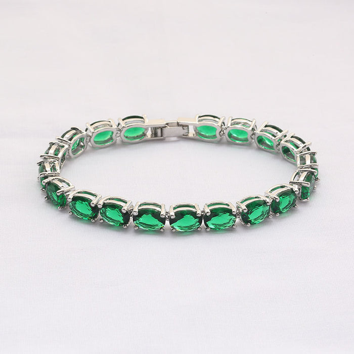 Wholesale Bracelet Copper Jewelry Crystal Colorful Bracelet Rose Gold Colorful Bracelet Zircon Bracelet
