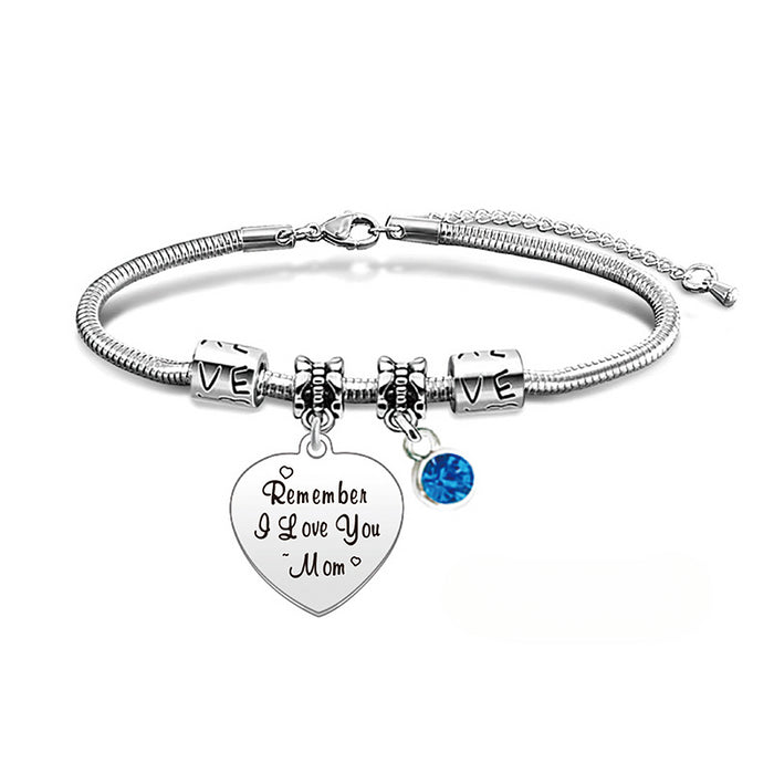 Wholesale Stainless Steel Mother's Day Blue Diamond Bracelet JDC-BT-GangG020