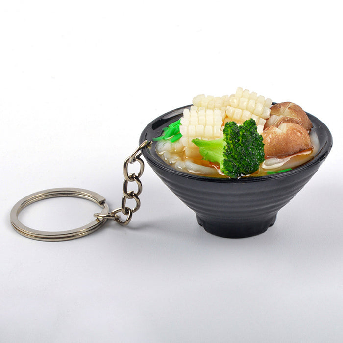 Wholesale Japanese Udon Noodle Keychain Charm PVC Food Simulation Pendant Decorative Bag Charm