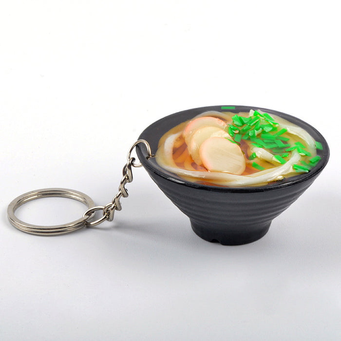 Wholesale Japanese Udon Noodle Keychain Charm PVC Food Simulation Pendant Decorative Bag Charm