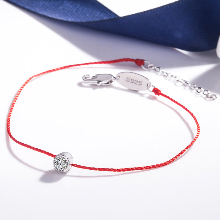 Wholesale Red Rope Bracelet With Single Stone Gold Plated Copper Women S Lucky Zodiac Year Gift Everyday Wear Boutique Resale