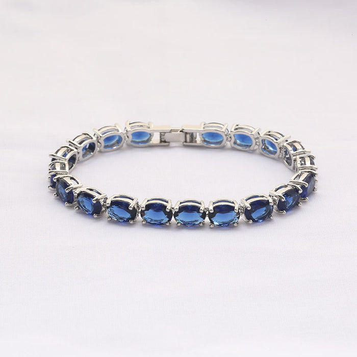 Wholesale Bracelet Copper Jewelry Crystal Colorful Bracelet Rose Gold Colorful Bracelet Zircon Bracelet