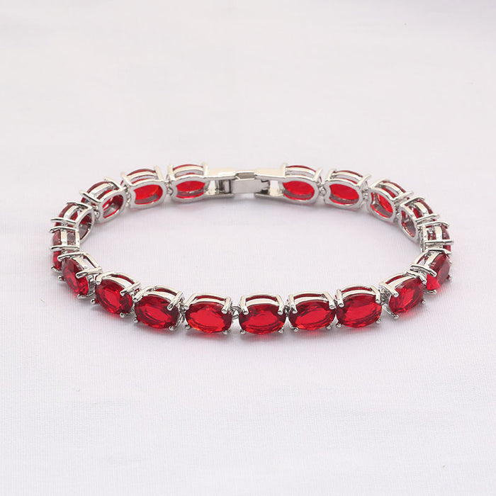 Wholesale Bracelet Copper Jewelry Crystal Colorful Bracelet Rose Gold Colorful Bracelet Zircon Bracelet