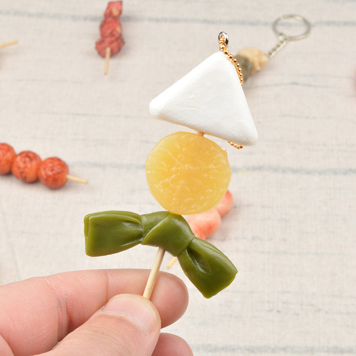 Wholesale PVC BBQ Skewers Food Toy Keychain Simulated Meat And Quail Egg Pendant Boutique Resale Accessory MOQ≥5
