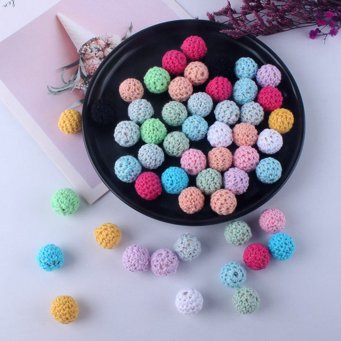 Wholesale 10PCS 16mm Wooden Cotton Thread Crochet Yarn Balls JDC-BDS-BaoQin016