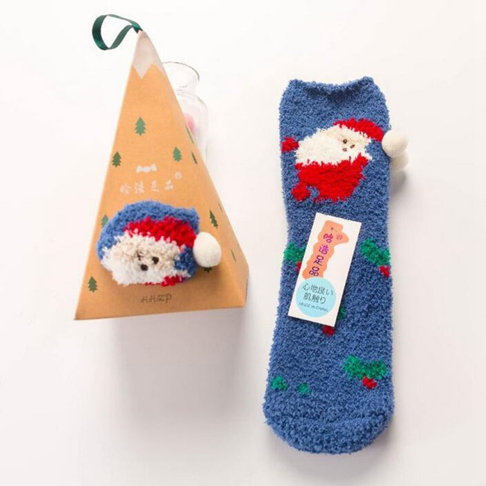 Wholesale Christmas Coral Fleece Cartoon Cartoon Short Socks JDC-SK-Lanh007