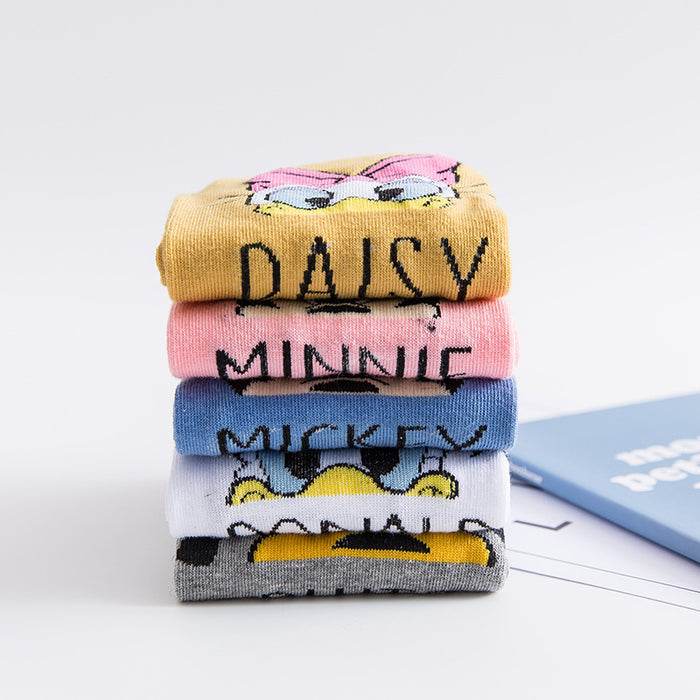 Wholesale Spring, summer, and autumn new women's shallow mouth cotton socks cartoon women's boat socks