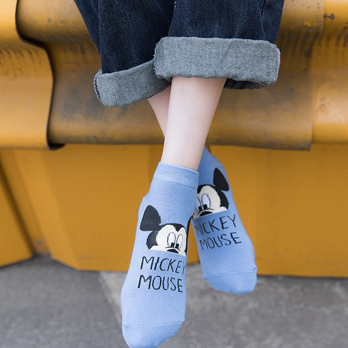 Wholesale Spring, summer, and autumn new women's shallow mouth cotton socks cartoon women's boat socks