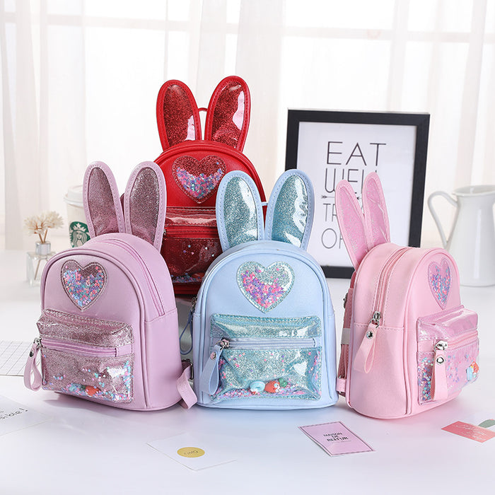 Wholesale New Children' s Backpack Fashion Sequined Cute Rabbit Mini Backpack Casual Outing Kindergarten School Bag