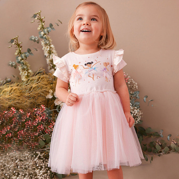 Wholesale Mesh Princess Dress Short Sleeve Cotton Children's Dress JDC-CTS-BST008