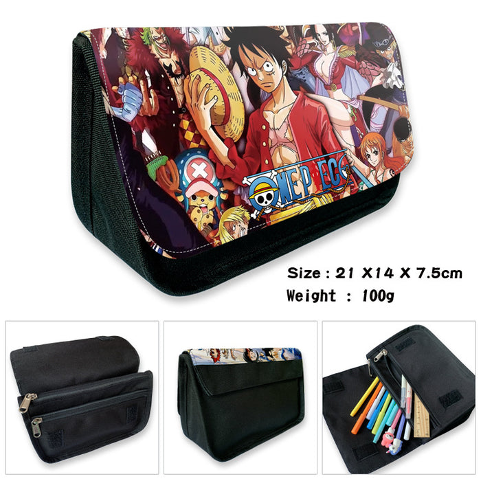 Wholesale Anime Canvas Pencil Case Multifunctional School Stationery Pouch For Students