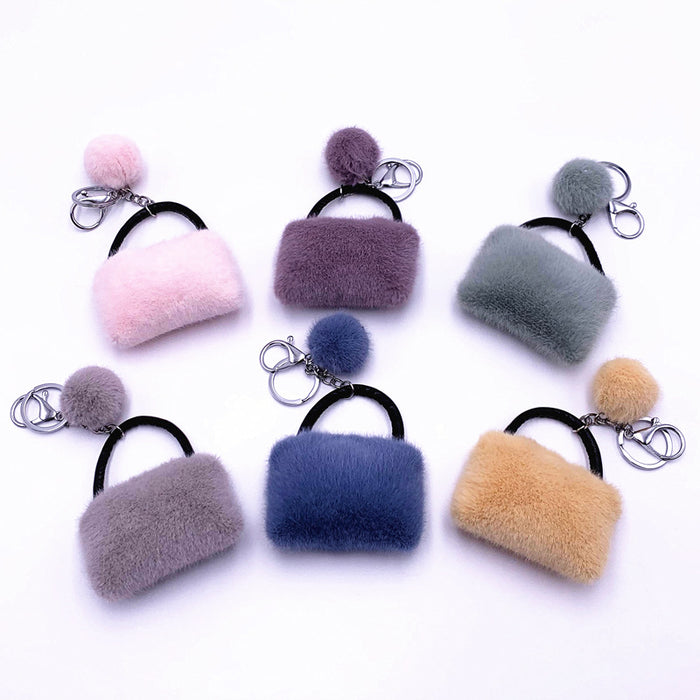 Wholesale Candy Color Fur Ball Keychain JDC-KC-KaiY012