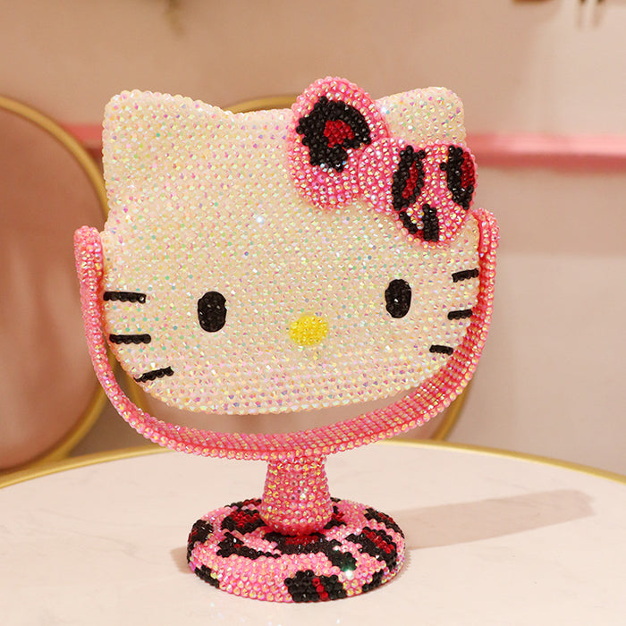 Wholesale Cartoon Cat Rhinestone Plastic Beauty Mirror JDC-VM-MingJu001