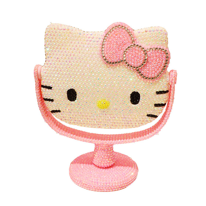 Wholesale Cartoon Cat Rhinestone Plastic Beauty Mirror JDC-VM-MingJu001