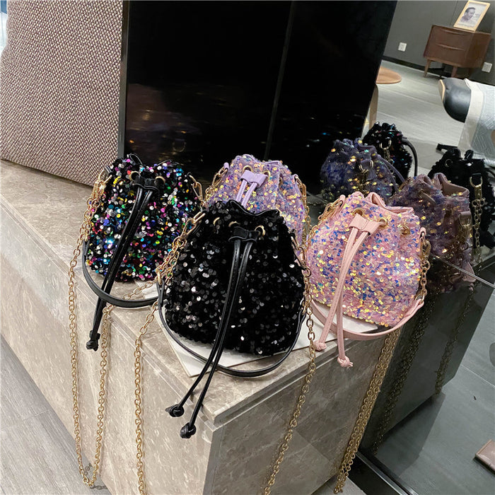 Wholesale Polyester Bag Metal Chain Bag Stylish Girls Mobile Phone Bag JDC-SD-YuanDuo073