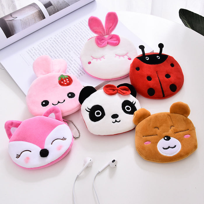 Wholesale Plush Cute Coin Purse Cartoon Fabric Women's Key Bag Coin Bag JDC-WT-SM001