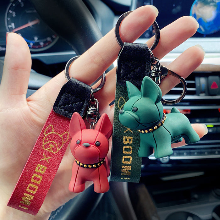 Wholesale Cartoon Resin French Bulldog Keychain JDC-KC-YY096