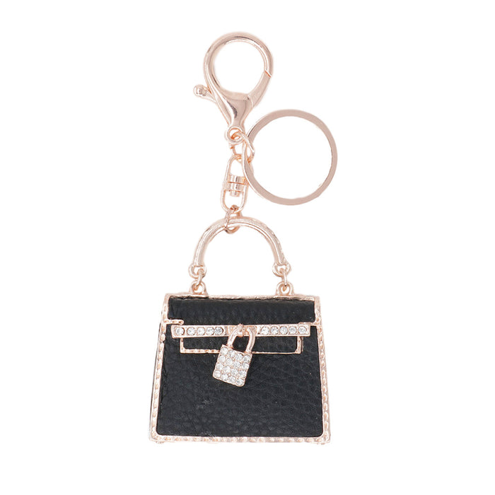 Wholesale Leather Bags with Diamonds and Alloy Keychains JDC-KC-ChaoK054