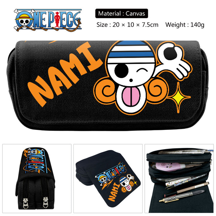 Wholesale Anime Canvas Pencil Case Multifunctional School Stationery Pouch For Students