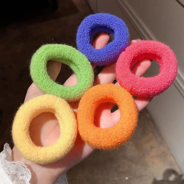 Wholesale Candy color high elastic towel hair band large hair rubber band thickened hair rope hair accessories