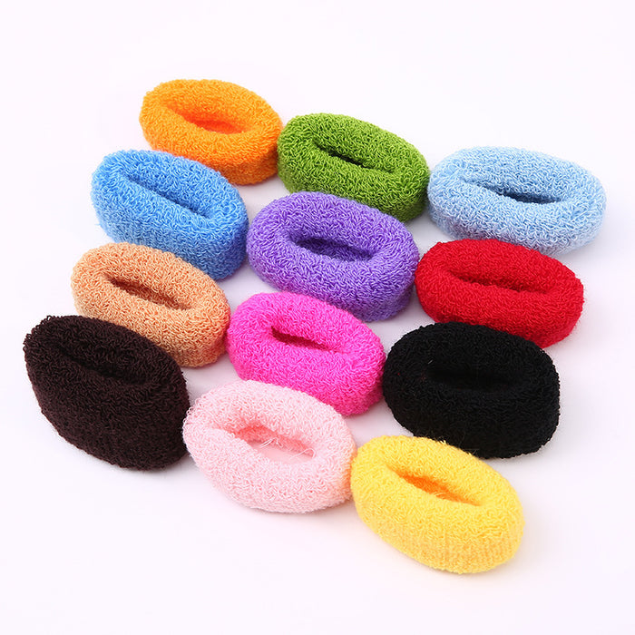 Wholesale Candy color high elastic towel hair band large hair rubber band thickened hair rope hair accessories