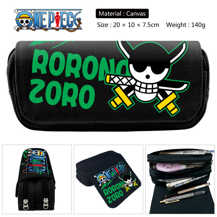 Wholesale Anime Canvas Pencil Case Multifunctional School Stationery Pouch For Students