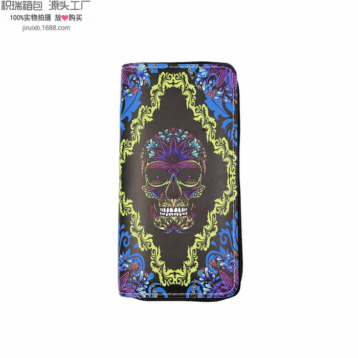 Wholesale PU Retro Bright Skull Wallet JDC-WT-JiRui006