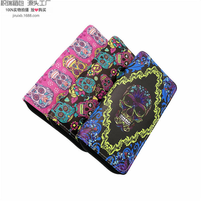 Wholesale PU Retro Bright Skull Wallet JDC-WT-JiRui006