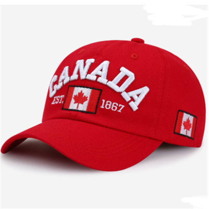 Wholesale Baseball caps embroidered with the letters CANADA,  available in multiple colors