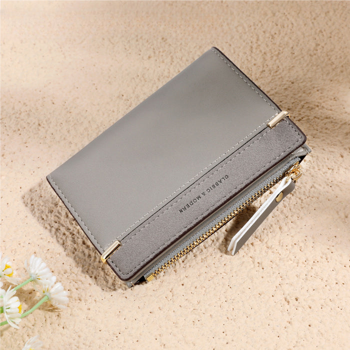 Wholesale Two Fold Short Frosted Pu Wallet JDC-WT-TLA004