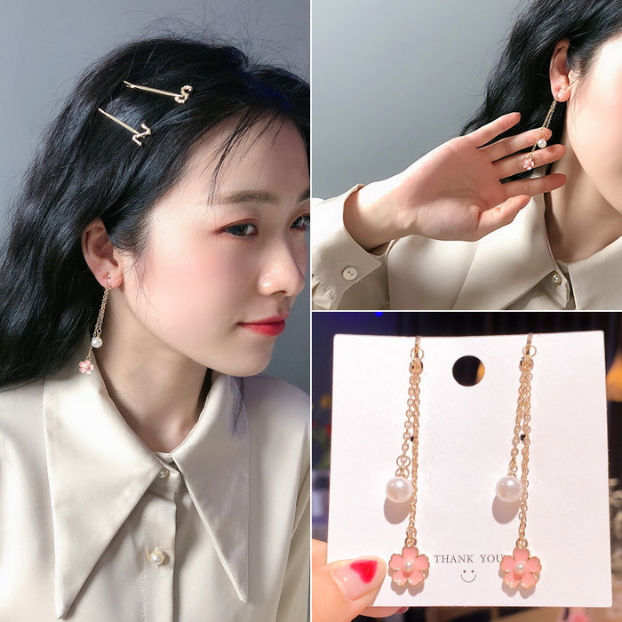 Wholesale  pearl love no ear hole ear clip women's  earrings  eardrop  earrings